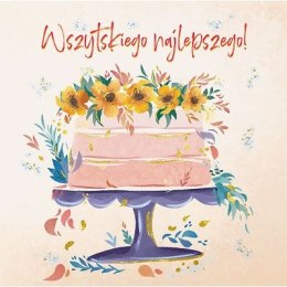 Kartka składana kw KARNET KW TORT KWIATY Henry (5907465665919)