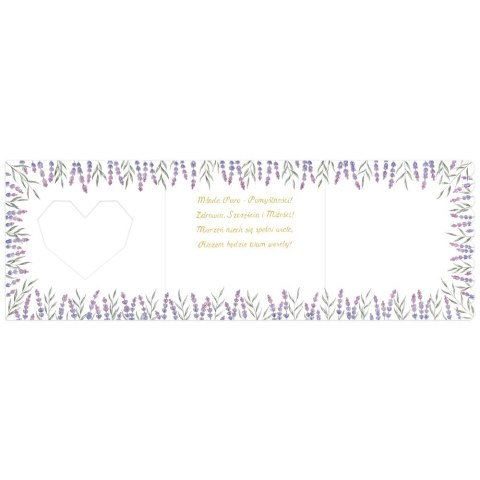 Kartka składana kw KARNET KW WZ Ślub Lawendowe serce Henry