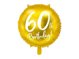 Balon foliowy Partydeco 60 urodziny, złoty 45 cm (18\\ 18cal (FB24M-60-019)