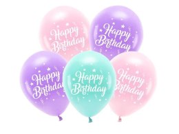Balon gumowy Partydeco Eco 26 cm, Happy Birthday mix 260mm (ECO26P-201-081-5)