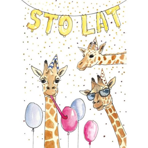 Kartka składana A5 Karnet A5 ŻYRAFY Henry (5907465665896)