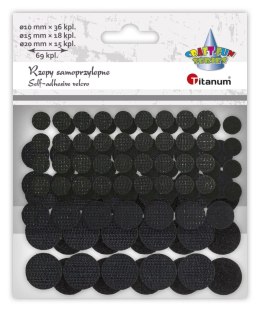 Rzepy Craft-Fun Series samoprzylepne czarne 3 rozmiary 69 szt Titanum (5903714546008)