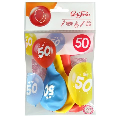 Balon gumowy z nadrukiem cyferki - 50 (3 szt.) mix 280mm Arpex (KB2020-50-9944)