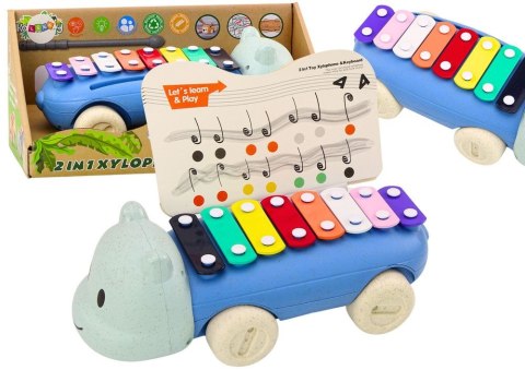 Cymbałki Hipopotam Na Kółkach Instrument Dla Dzieci Kolorowe Edukacyjne Lean (19150)
