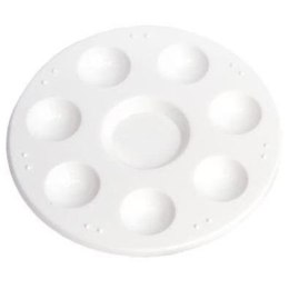 Paletka malarska okrągła 8 wgłębień biała plastikowa śr. 120mm Titanum