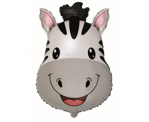 Balon foliowy FX - Zebra (głowa), pakowany 24cal Godan (B901875)