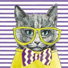 Kartka składana kw KARNET KW HS KOT SELEDYN Henry (5907465668644)