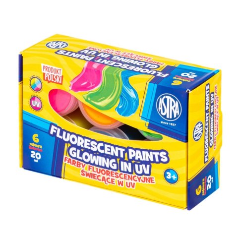 Farby plakatowe dekoracyjne fluorescencyjne kolor: mix 20ml 6 kolor. Astra (301124004)