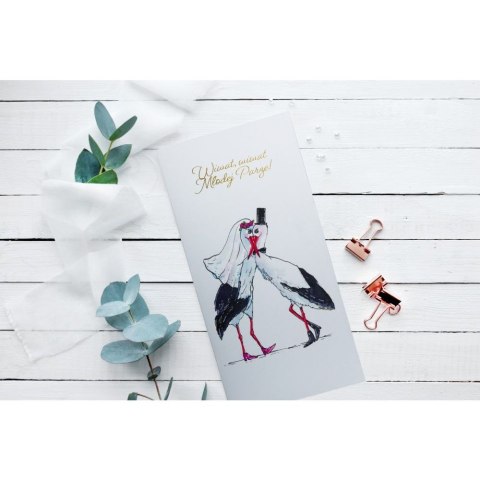 Kartka składana DL KARNET DL Slub BOCIANY Henry (5907465661867)