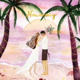 Kartka składana kw KARNET KW Slub palmy Henry (5907465660389)