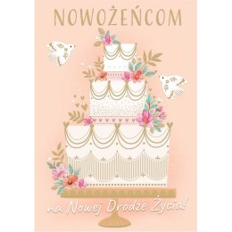 Kartka składana A5 Karnet A5 ślub tort kremowy Henry (5905701483044)