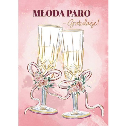 Kartka składana A5 Karnet B9 ślub kieliszki Henry (5905701483013)