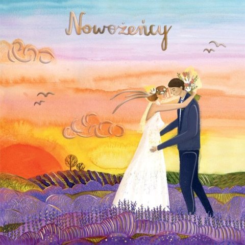 Kartka składana A5 Karnet KW ślub para w lawendzie Henry (5905701483099)