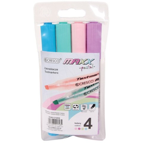 Zakreślacz Maxx PASTEL komplet wkład mix Cresco (212030)