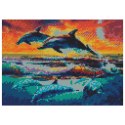 Zestaw kreatywny Diamentowa mozaika 30x40cm Delfiny Flamingo Line (TSGK77665)