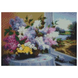 Zestaw kreatywny Diamentowa mozaika 30x40cm Kwiaty Flamingo Line (TGC71779)