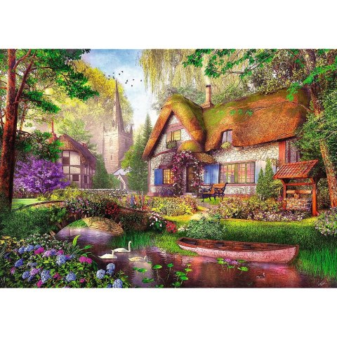 Puzzle Premium Plus Urocza chatka w lesie 1000 el. Trefl (10804)