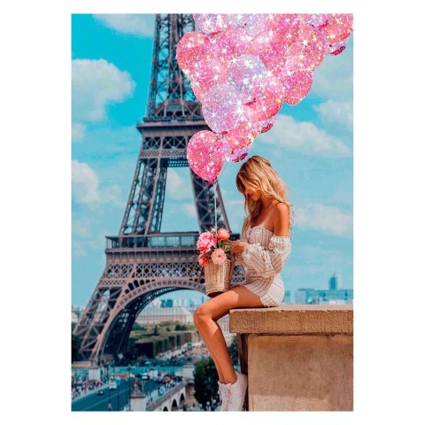 Zestaw kreatywny Diamentowa mozaika 30x40cm Wieża Eiffla Flamingo Line (TSGK74715)