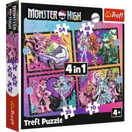 Puzzle Planeta Milo Elekryzujący dzień Monster High 4w1 el. Trefl (34655)