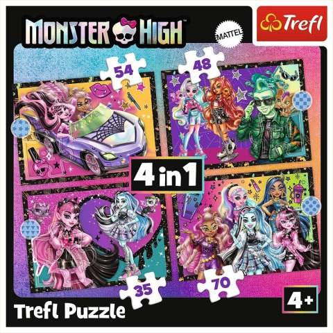 Puzzle Planeta Milo Elekryzujący dzień Monster High 4w1 el. Trefl (34655)