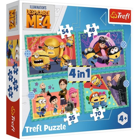 Puzzle Zwariowane Minionki 4w1 el. Trefl (34648)