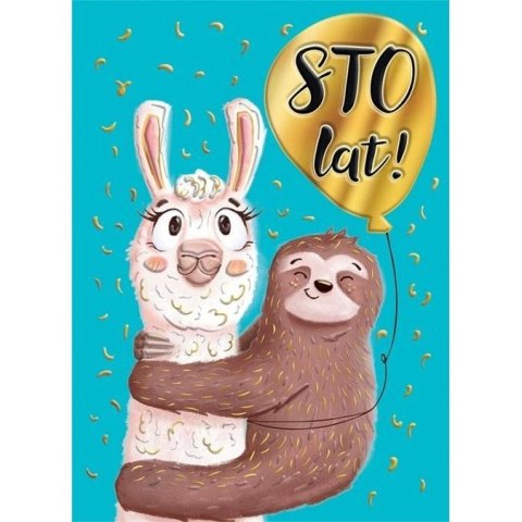 Kartka składana Karnet B6 LAMA Z LENIWCEM B6 Henry (5905701483730)