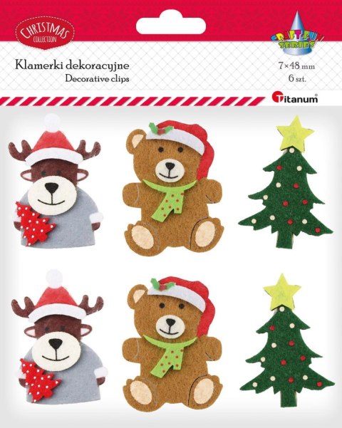 Ozdoba drewniana Craft-Fun Series Klamerki Boże Narodzenie Titanum (23BR1218-8)