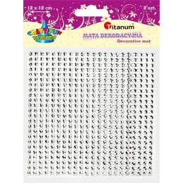 Taśma ozdobna Craft-Fun Series mata 12x12cm z kryształkami srebrna Titanum (PJ651)