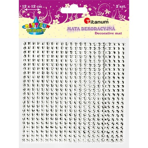 Taśma ozdobna Craft-Fun Series mata 12x12cm z kryształkami srebrna Titanum (PJ651)