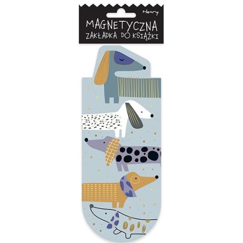 Zakładka do książki magnetyczna OWAL2 SZARE PSY Henry (5905701482054)