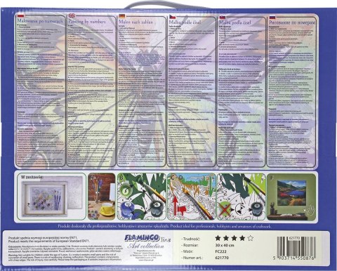 Zestaw kreatywny Malowanie po numerach 30x40cm Kot 1 Flamingo Line (FC222)