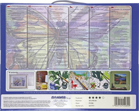 Zestaw kreatywny Malowanie po numerach 30x40cm Kotek Flamingo Line (FC226)