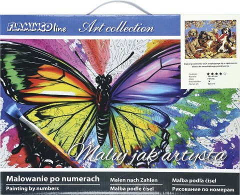 Zestaw kreatywny Malowanie po numerach 30x40cm Psy Flamingo Line (FSY166)