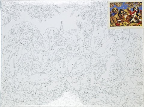 Zestaw kreatywny Malowanie po numerach 30x40cm Psy Flamingo Line (FSY166)