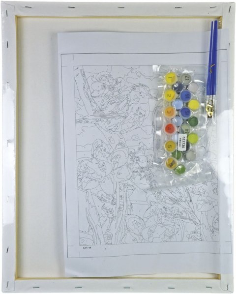 Zestaw kreatywny Malowanie po numerach 40x50cm Ptaszki na żonkilach Flamingo Line (FSY689)