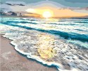 Zestaw kreatywny Malowanie po numerach 40x50cm Zachód słońca nad morzem Flamingo Line (fsy36)