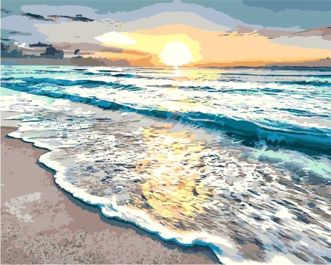 Zestaw kreatywny Malowanie po numerach 40x50cm Zachód słońca nad morzem Flamingo Line (fsy36)