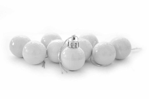 Bombki disco (9 szt.) białe plastik Arpex (BN6257BIA-4202)