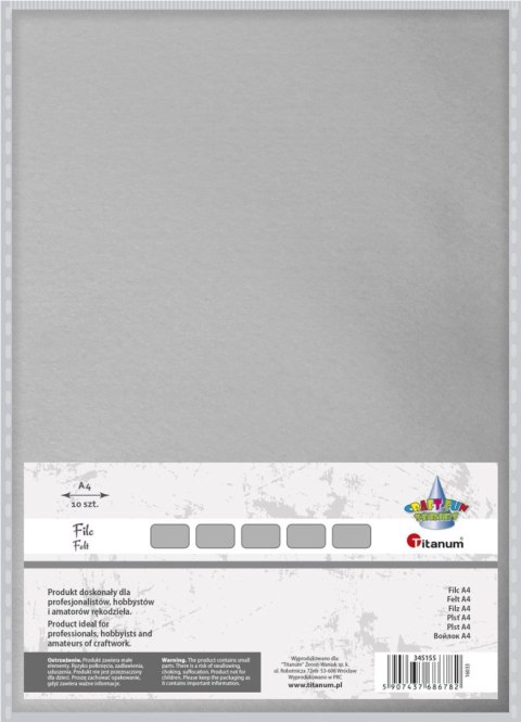 Filc Craft-Fun Series A4 kolor: szary 10 ark. [mm:] 210x297 Titanum (077)