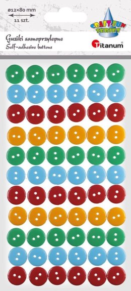 Guziki Craft-Fun Series samoprzylepne 12mm mix 66 szt Titanum (21XZ1216-11)