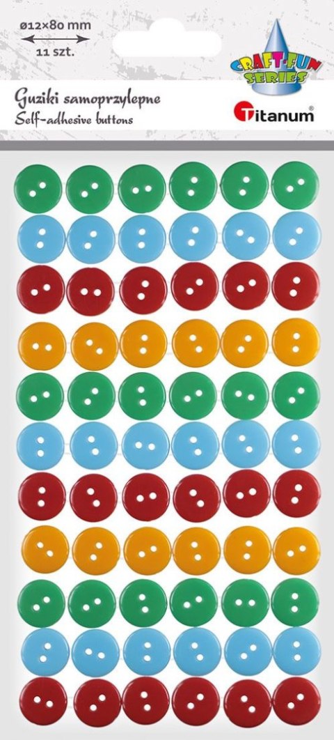 Guziki Craft-Fun Series samoprzylepne 12mm mix 66 szt Titanum (21XZ1216-11)