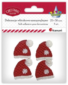 Ozdoba materiałowa Craft-Fun Series czapeczki 4 szt. Titanum (DIY-CH-MA-048)