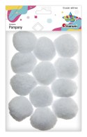 Pompony Craft-Fun Series 50mm białe 12 szt Titanum