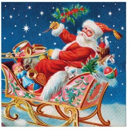 Serwetki Paw BN Santa Claus on a sleigh mix nadruk bibuła [mm:] 330x330 (TL234000)