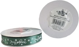 Wstążka Craft-Fun Series satynowa satynowa z nadrukiem Wesołych Świąt 12 zielony ciemny Titanum (12/25YGREEN)