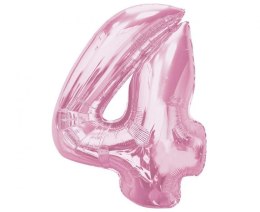 Balon foliowy Smart, cyfra 4, j. różowa, 92 cm Godan (CH-S9J4)