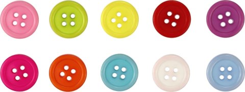 Guziki Craft-Fun Series plastikowe okrągłe 15mm mix 50 szt Titanum