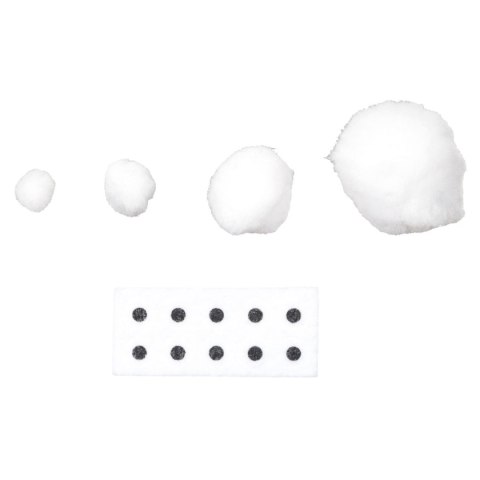 Pompony Craft-Fun Series akrylowe białe 45 szt Titanum