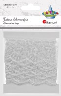Wstążka Craft-Fun Series Koronka 38x2 [mm x m] biała Titanum (24BR0201-77(W))
