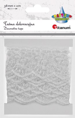 Wstążka Craft-Fun Series Koronka 38x2 [mm x m] biała Titanum (24BR0201-77(W))